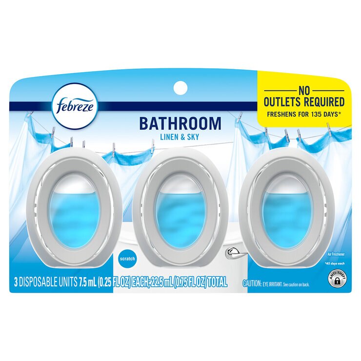 Febreze Bathroom Aromatizante Ambiental 3 pzas de 22.5 ml