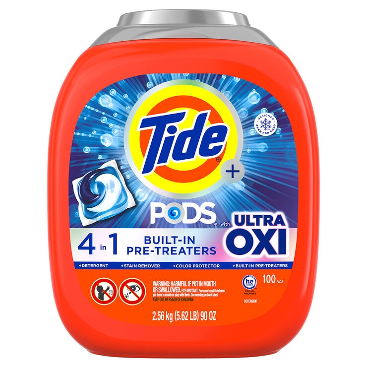 Tide Pods Ultra Oxi Detergente para Ropa en Cápsulas 100 pzas