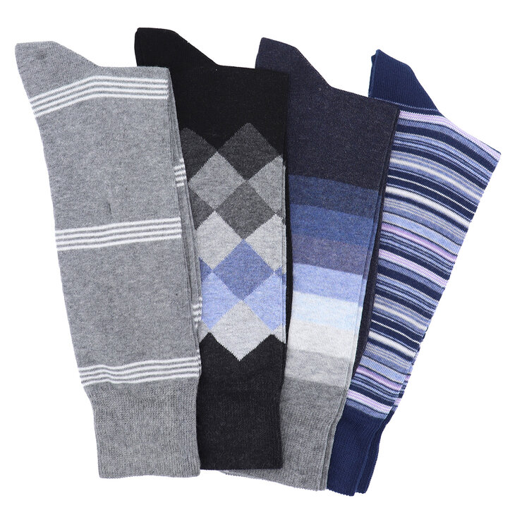 Lorenzo Uomo Calcetines de vestir para Caballero 4 pares Varias Tallas y Colores