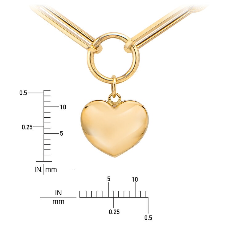 Collar, Corazón, Oro Amarillo de 14K — Imagen 2 de 4