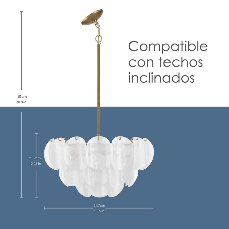 Brooklite, Lámpara Colgante con Pantallas de Vidrio Modelo Sutton — Imagen 4 de 4