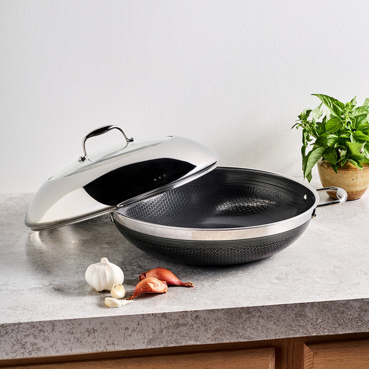Hexclad, Wok Hibrido de 14" con Tapa (35 cm)