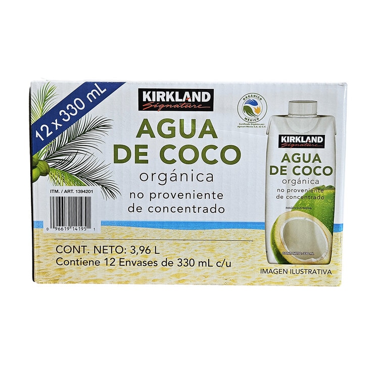 Kirkland Signature Agua de Coco Orgánica 12/330 ml