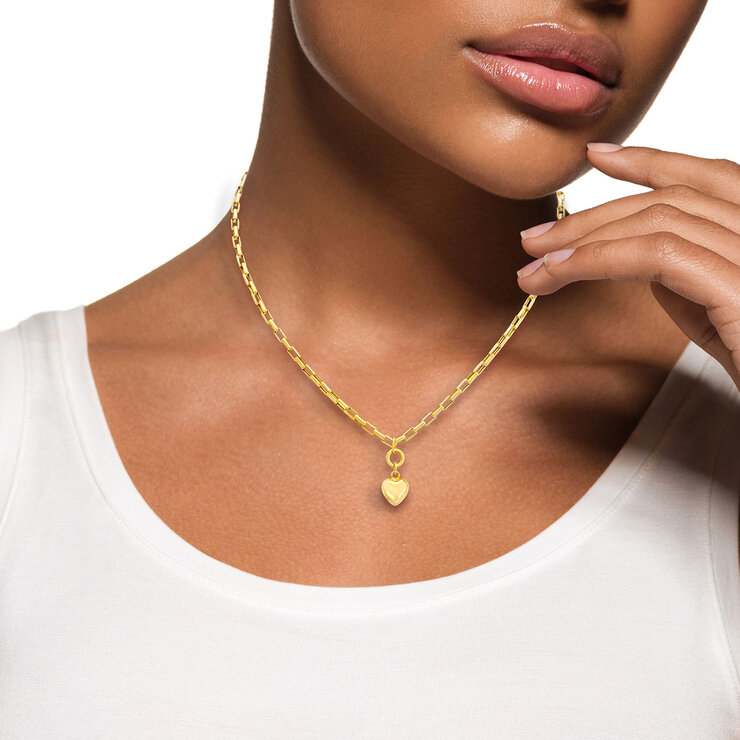 Collar con Dije de Corazón, Roro Amarillo 14k — Imagen 2 de 4