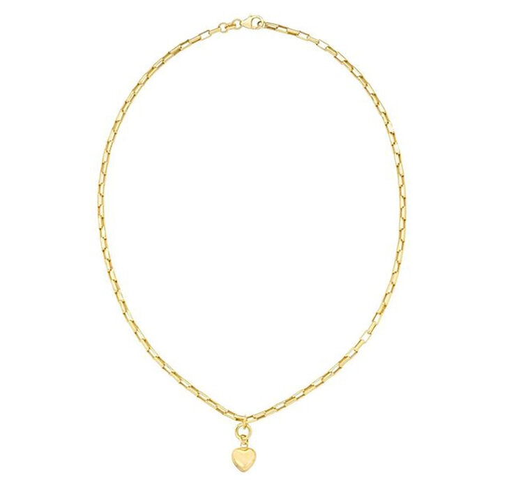 Collar con Dije de Corazón, Roro Amarillo 14k — Imagen 3 de 4