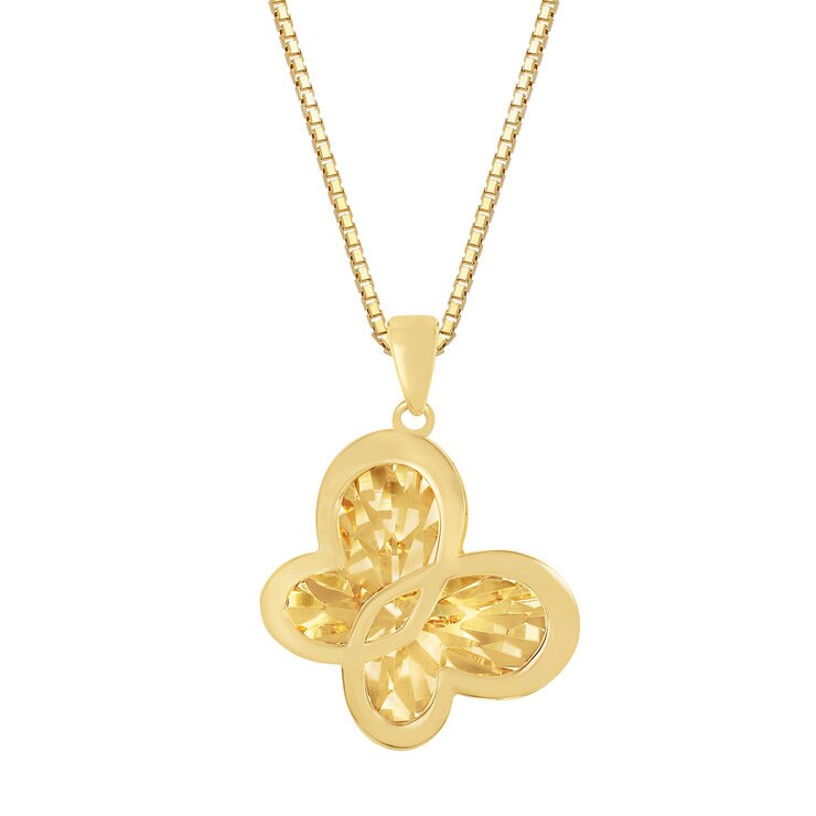 Collar con Dije de Mariposa, Oro 14k