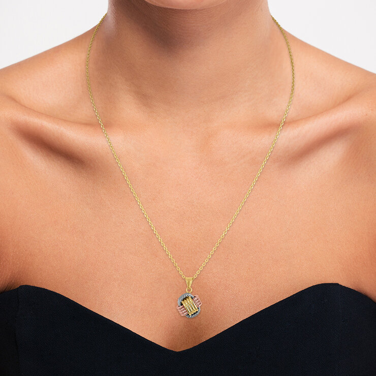 Collar con Dije de Nudo de Corazón, Oro 14k — Imagen 3 de 4