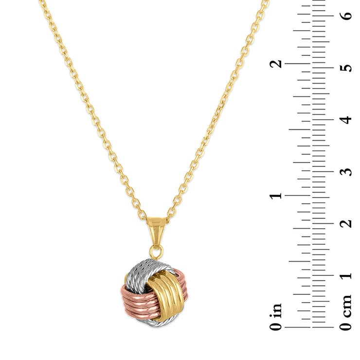 Collar con Dije de Nudo de Corazón, Oro 14k — Imagen 4 de 4
