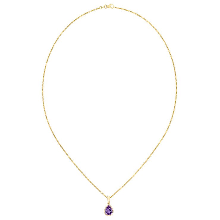 Collar de Gota, Amatista Morada, Oro 14k — Imagen 4 de 4