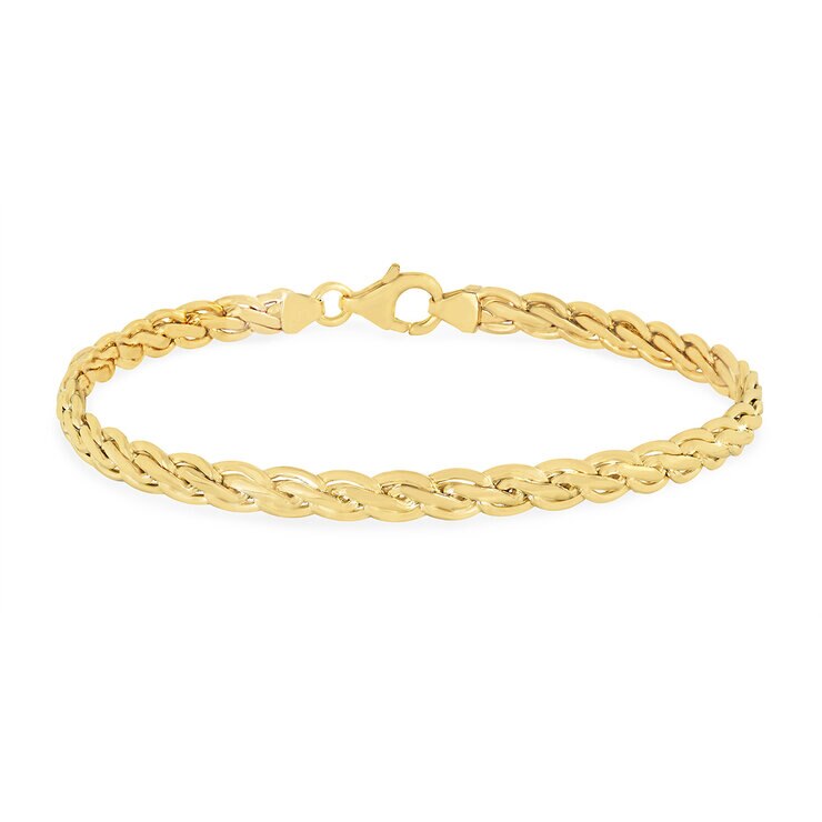 Pulsera de Eslabones de Fantasía, Oro Amarillo 14k