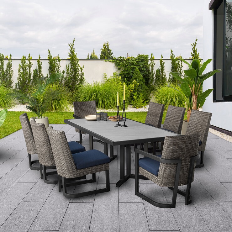 Agio, Luna Comedor para Exterior de 9 Piezas