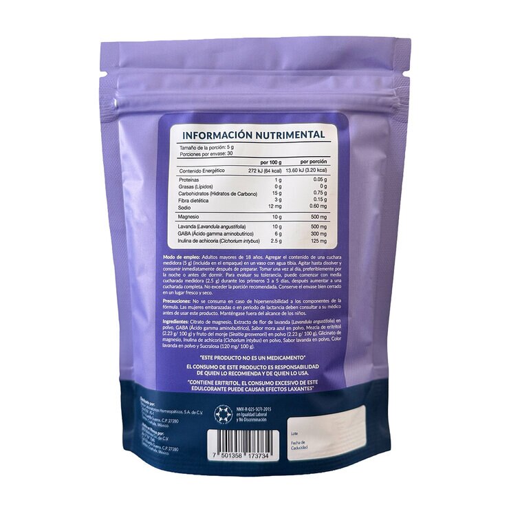 Magnesio, Gaba y Lavanda en Polvo 2 Bolsas de 150 gr c/u — Imagen 3 de 3