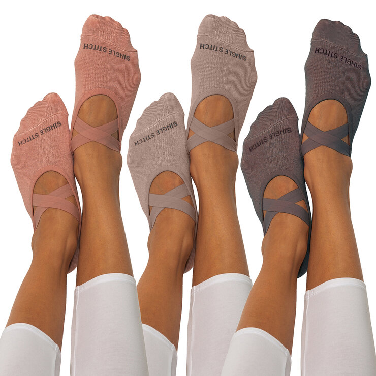 Single Stitch Calcetines para yoga / pilates / barre para Dama 3 piezas Varios colores — Imagen 2 de 2