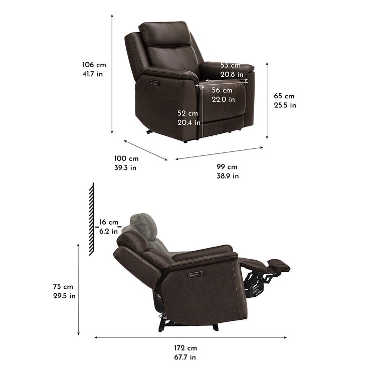 Gilman Creek Furniture, Reclinable Eléctrico de Piel — Imagen 3 de 4