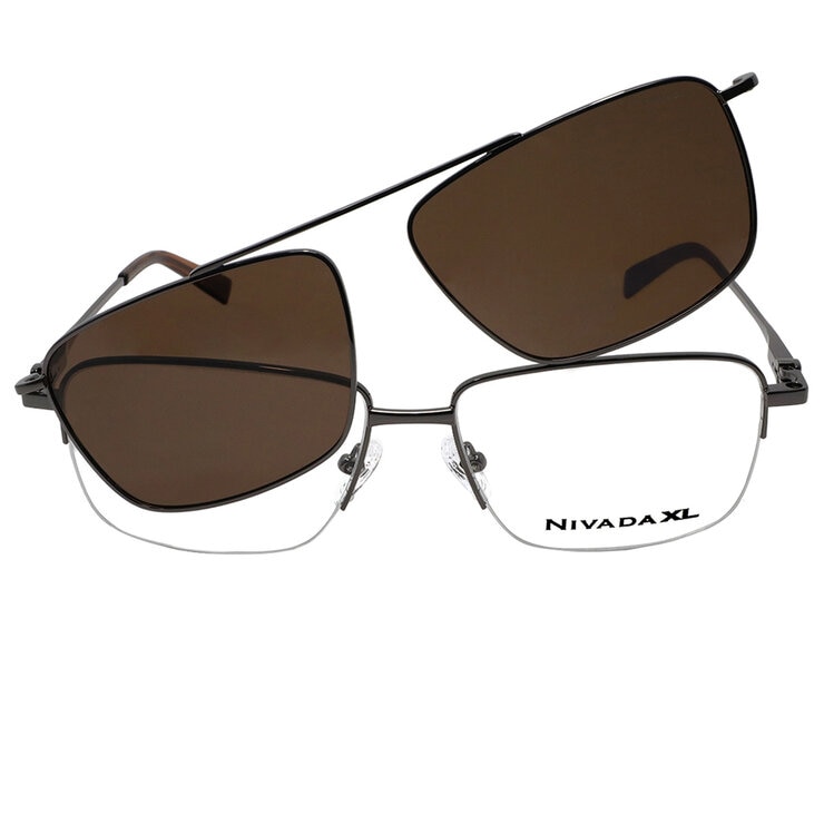 Nivada CNX.X443A.DGUN.57 Armazón Oftálmico + Clip Solar Polarizado