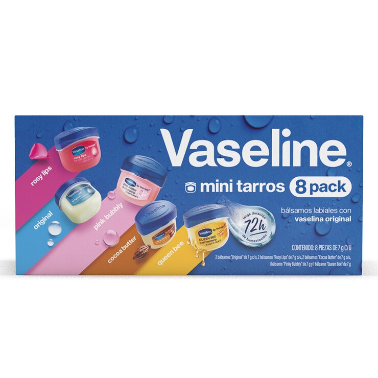 Vaseline Bálsamo para Labios 8 Mini Tarros de 7g c/u