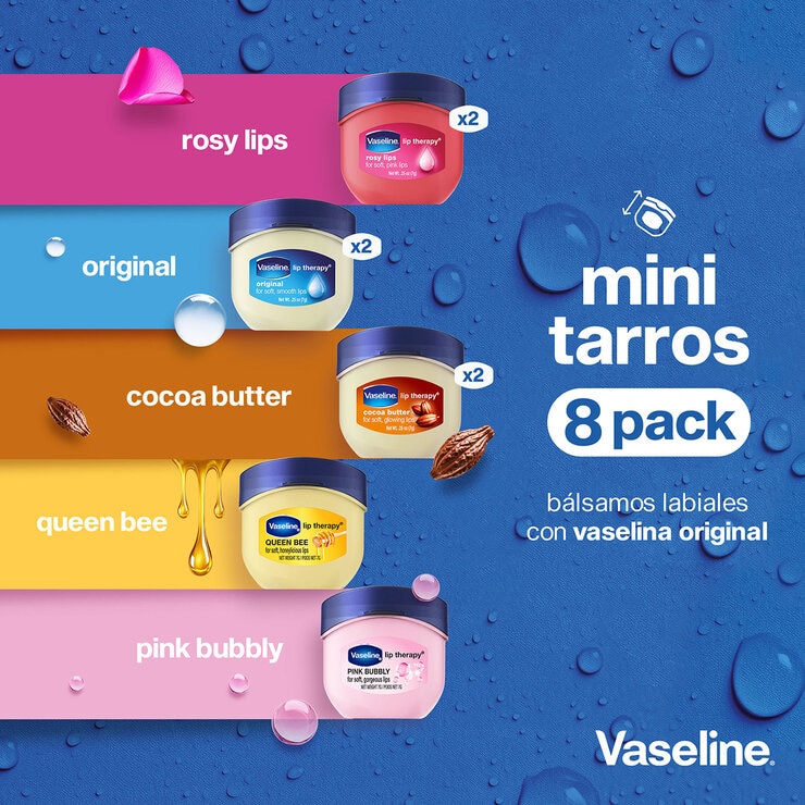 Vaseline Bálsamo para Labios 8 Mini Tarros de 7g c/u — Imagen 3 de 4
