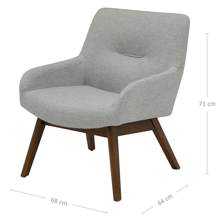 Tamarindo, Sillón de Tela Gris — Imagen 2 de 4