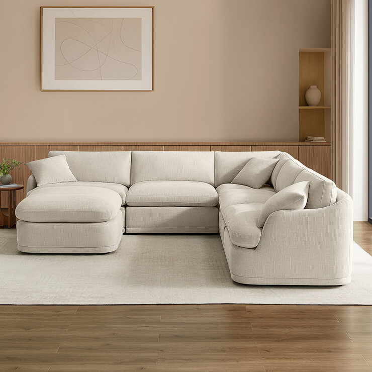 Aiden & Ivy, Hartley, Sofá Modular de Tela de 6 Piezas