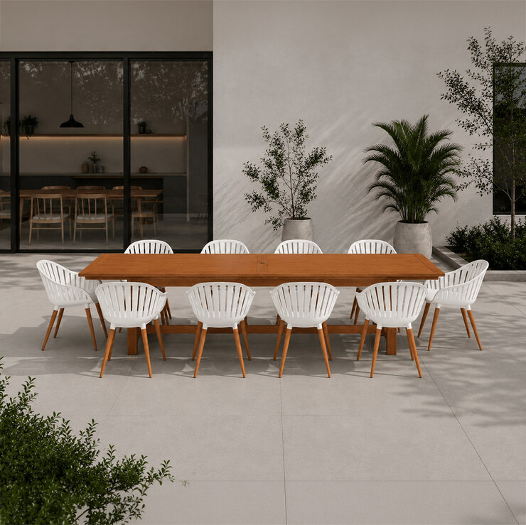 Midtown Concept, Nasseau Comedor Expandible para Exterior de 11 Piezas