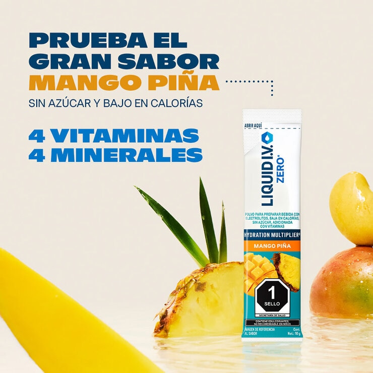 Liquid I.V. Electrolitos en Polvo Sabor Mango-Piña y Lima-Limón 30 pzas de 10 g — Imagen 3 de 4