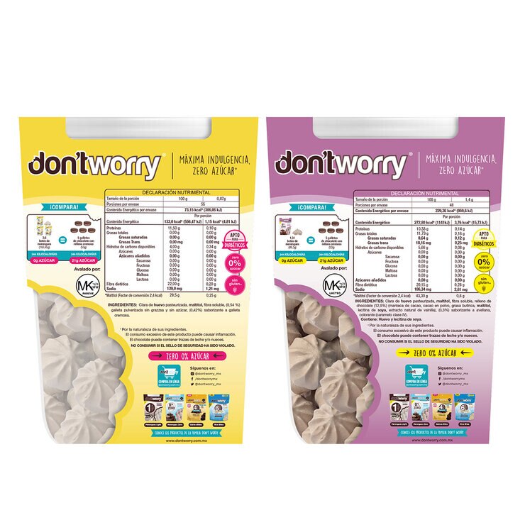 Don't Worry Merengues Avellana y Cookies & Cream 2 pzas — Imagen 3 de 3