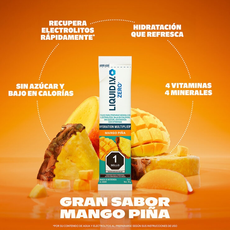 Liquid I.V. Electrolitos en Polvo Sabor Mango-Piña y Lima-Limón 30 pzas de 10 g — Imagen 4 de 4