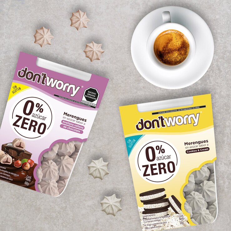 Don't Worry Merengues Avellana y Cookies & Cream 2 pzas — Imagen 2 de 3