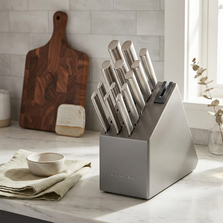 KitchenAid Juego de Cuchillos Forjados de 14 piezas con Bloque de Acero y Afilador Integrado — Imagen 2 de 4