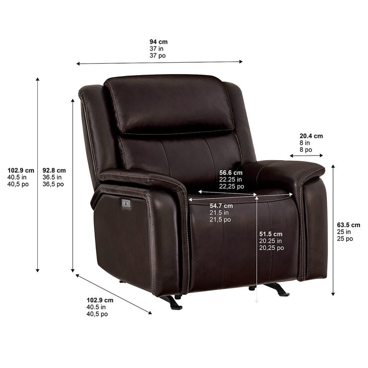 Barcalounger, Sillón Reclinable Eléctrico de Piel — Imagen 3 de 4