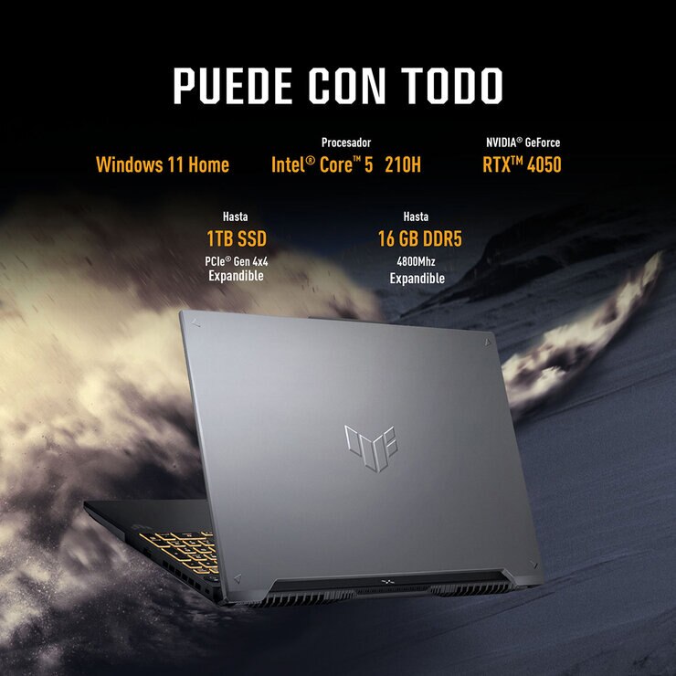 ASUS TUF Gaming F16 Laptop 16" Full HD+ Intel Core 5-210H 16GB 512GB SSD + Mochila + Mouse — Imagen 3 de 4