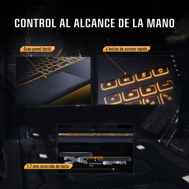 ASUS TUF Gaming F16 Laptop 16" Full HD+ Intel Core 5-210H 16GB 512GB SSD + Mochila + Mouse — Imagen 4 de 4