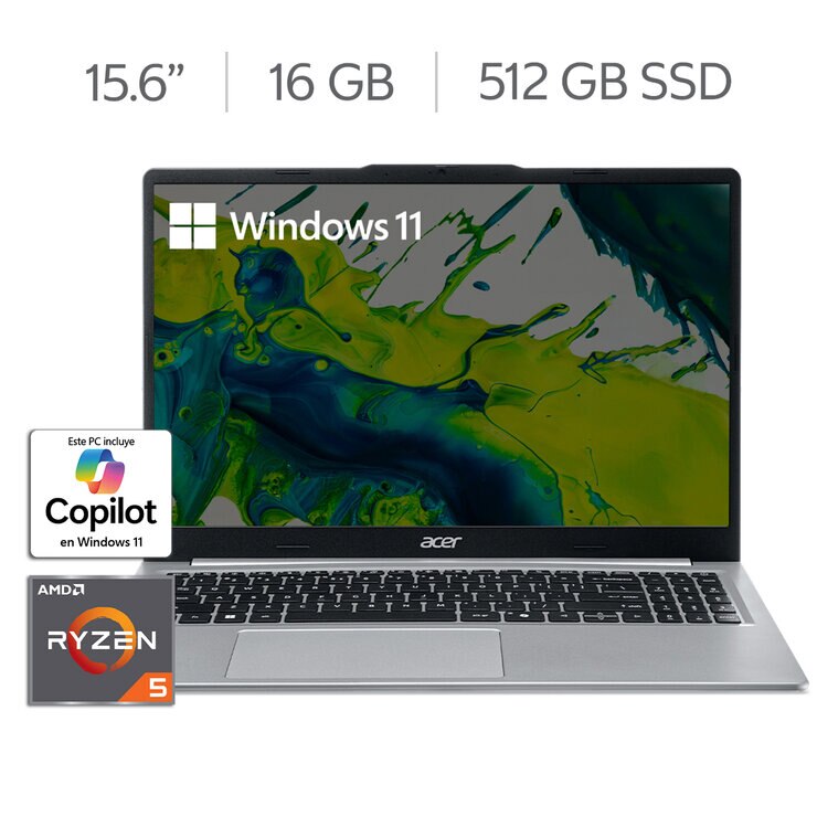 ACER Laptop Aspire Lite 16 15.6" Full HD AMD Ryzen 5 40 16GB 512Gb SSD