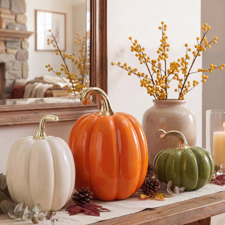 Calabazas Decorativas, Juego de 3 Pzas.