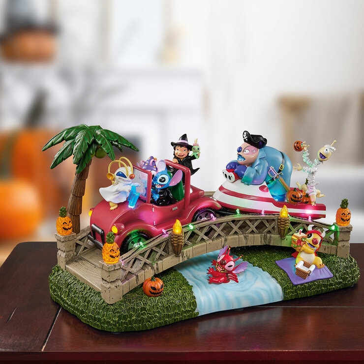 Disney Escena del Puente de Halloween de Stitch con Luces y Música