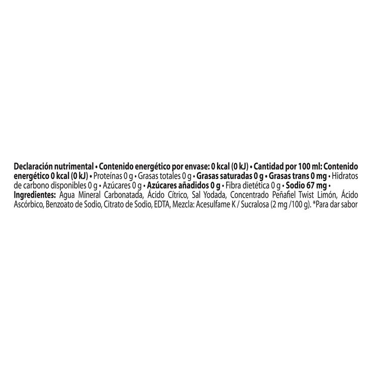 Peñafiel Twist Agua Mineral Sabor Limón 12 pzas de 600 ml — Imagen 2 de 3