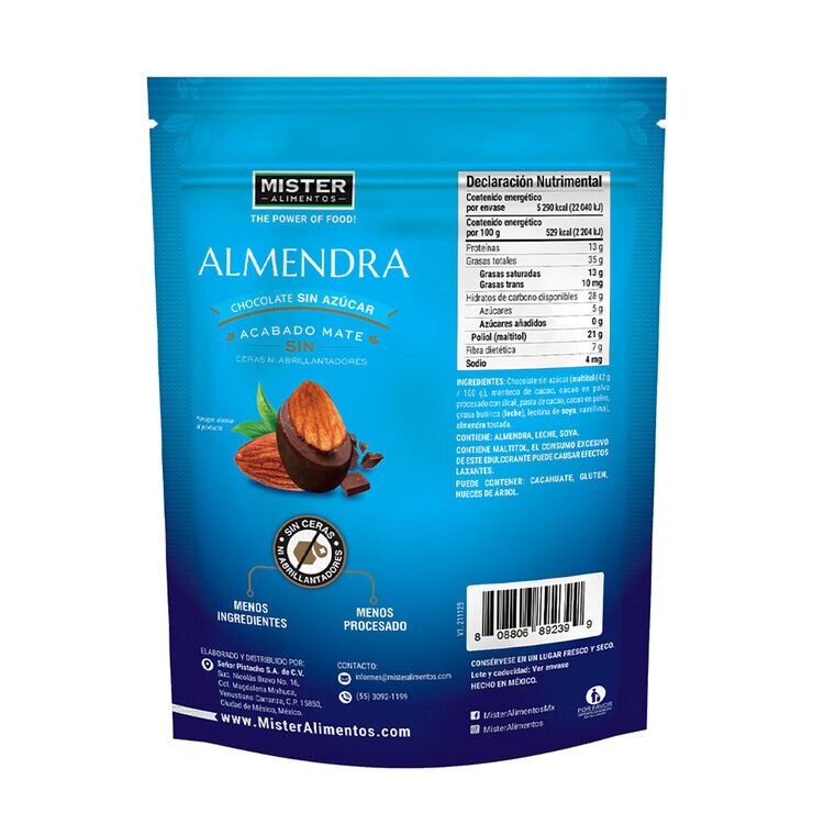 Mister Almendra Cubierta de Chocolate sin Azúcar 1 kg — Imagen 3 de 3