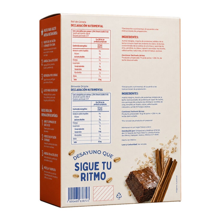 Oats N'Go Avena Instantánea con Proteína 14 de 75 g — Imagen 2 de 2
