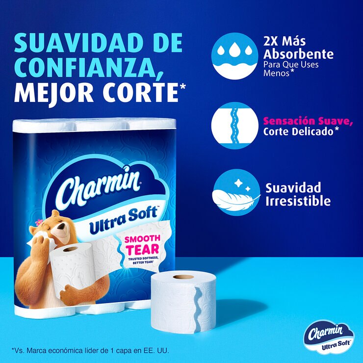 Charmin Papel Higiénico Ultra Soft 30 Mega Rollos — Imagen 4 de 4