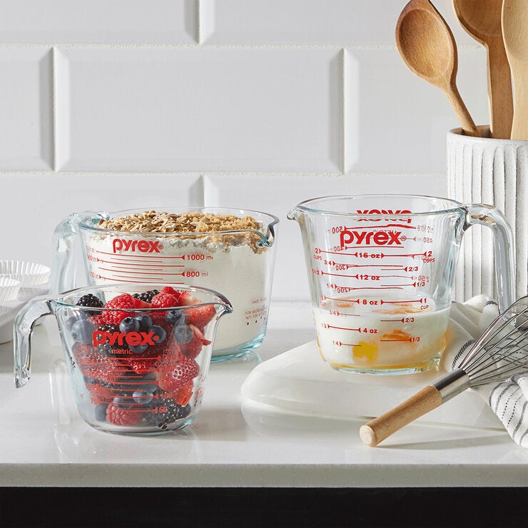 Pyrex Juego de 3 Tazas Medidoras de Vidrio — Imagen 3 de 4