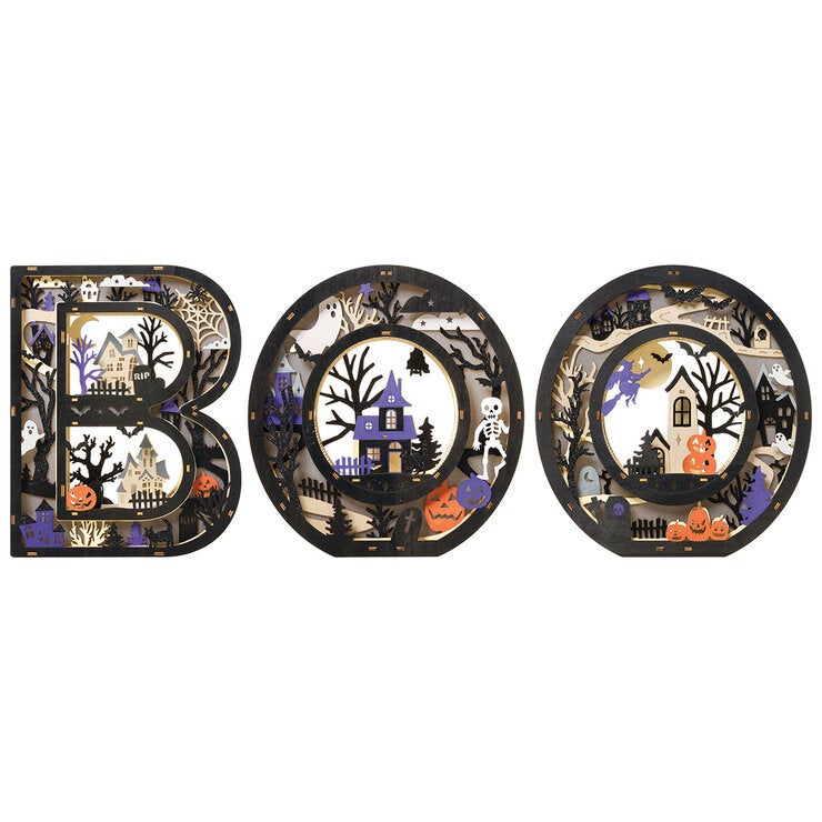 Letras de Madera para Halloween Iluminadas, Modelo BOO — Imagen 3 de 4