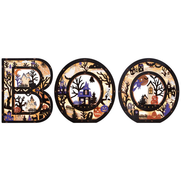 Letras de Madera para Halloween Iluminadas, Modelo BOO — Imagen 4 de 4