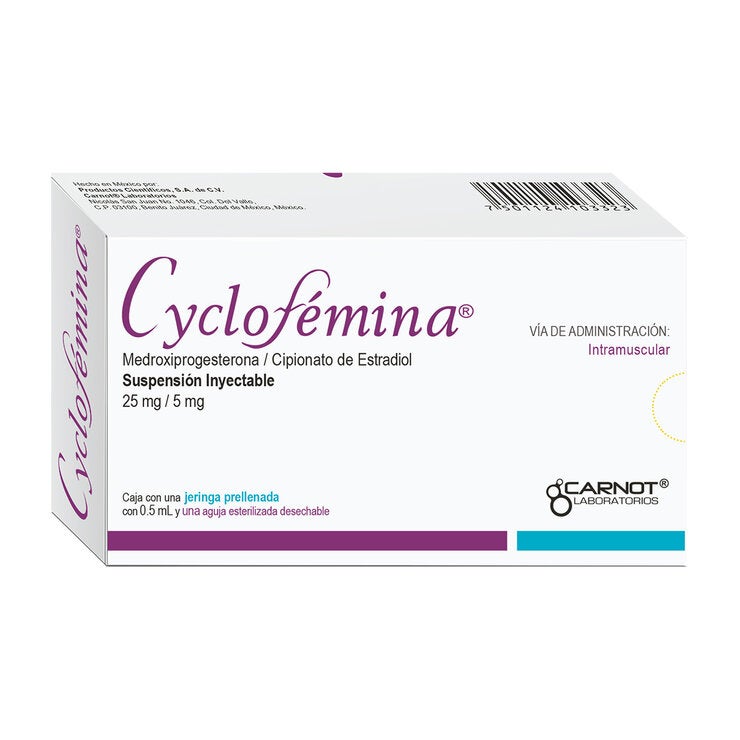 Cyclofemina 25/5 mg 0.5 ml Jeringa Prellenada