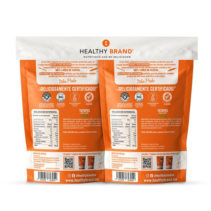 Healthy Brand Totopos de Tapioca Sabor Chile y Limón 2/100 g — Imagen 2 de 2