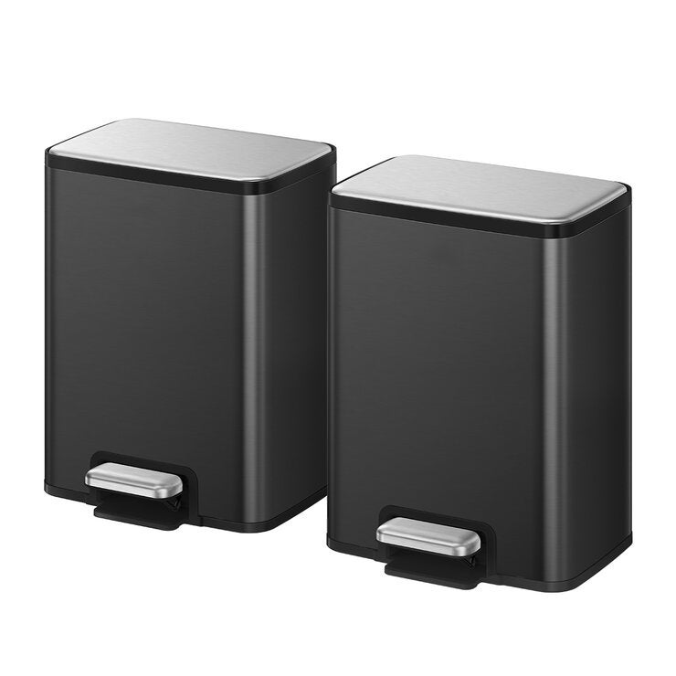 EKO, Botes de Basura de 11L. Juego de 2 piezas Color Negro.