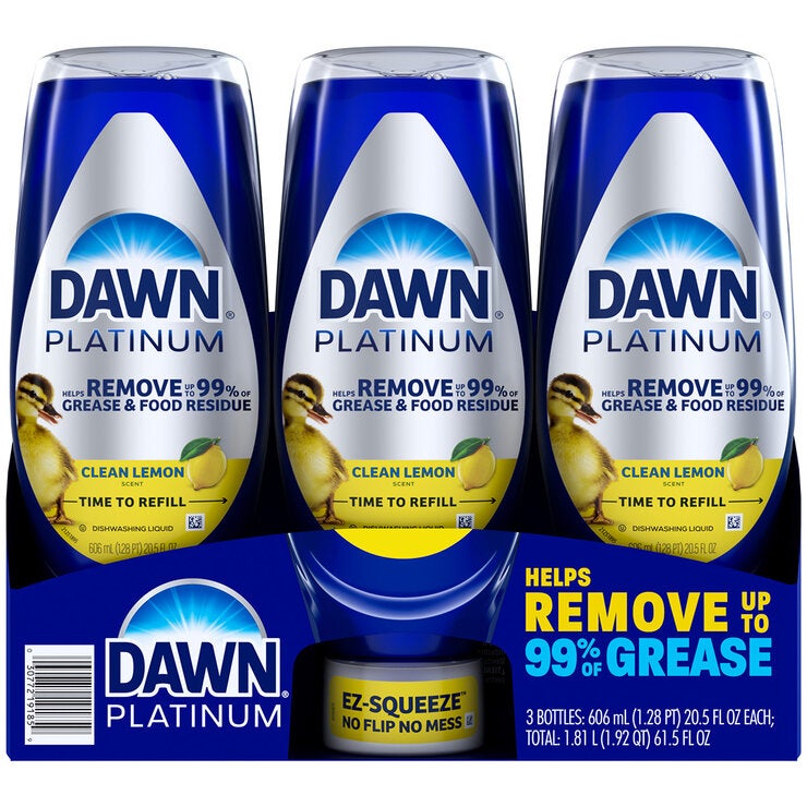 Dawn Ez-Squeeze Lavatrastes Líquido 3 pzas de 606 ml