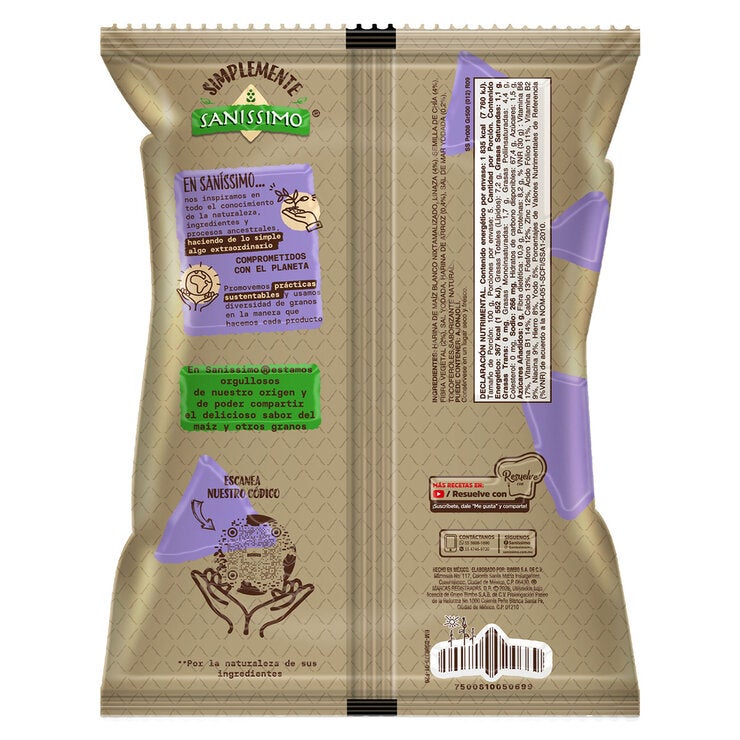 Sanissimo Totopos con Chía Linaza y Arroz 500 g — Imagen 2 de 2