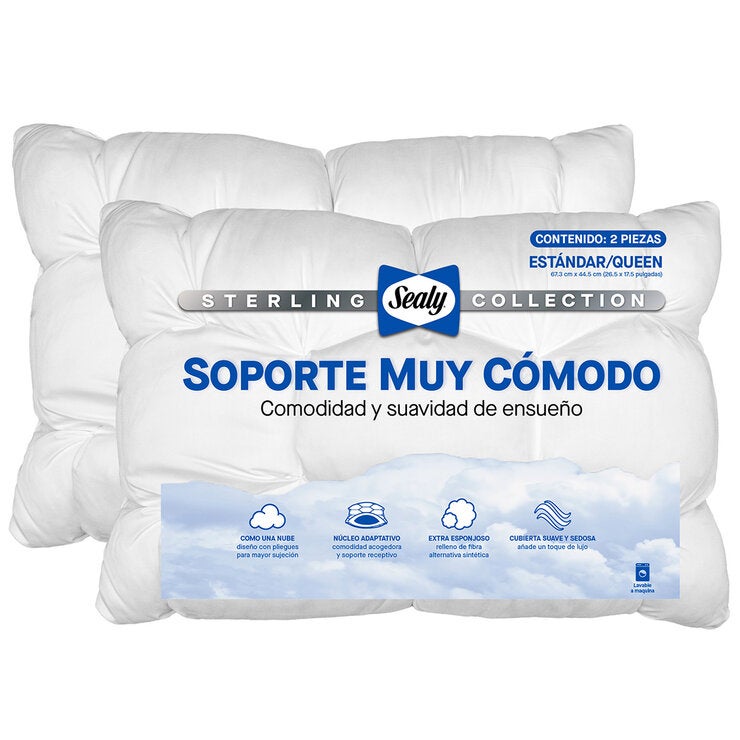 Sealy, Juego de 2 Almohadas, Tamaño Queen