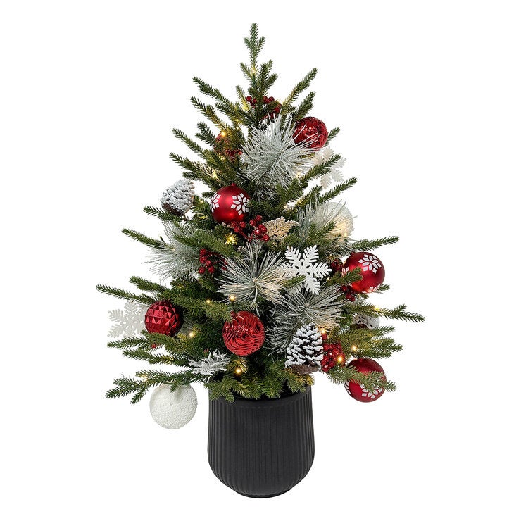 Árbol de Pino Decorado con Luces Centelleantes 91 cm — Imagen 2 de 4