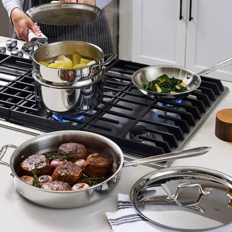 All-Clad, Batería de Cocina de 3 Capas de Acero Inoxidable, 13 Piezas — Imagen 2 de 4